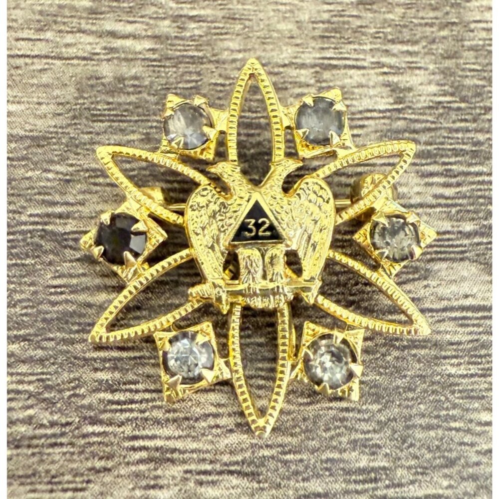 Vintage Freemason Scottish Rite 32nd Degree Mason Double Eagle Pin